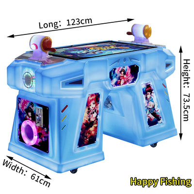 Mavi madeni para ile çalışan oyun makinesi İki kişilik Arcade Balıkçılık Joystick Oyun Konsolu