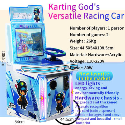 Tek Oyunculu Karting Genç Usta'nın Çok yönlü Yarış Arabası Arcade Oyun Makinesi Video Oyun Para Lojistik İzleme