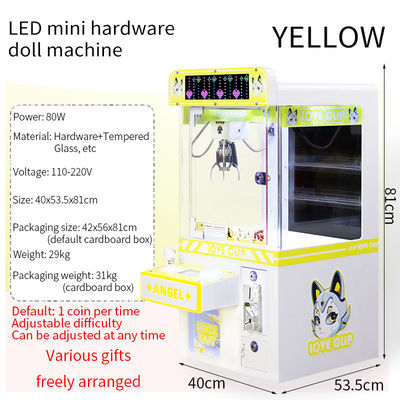 Sarı para ile çalışan LED masaüstü donanımı Pençesi Arcade Makinesi